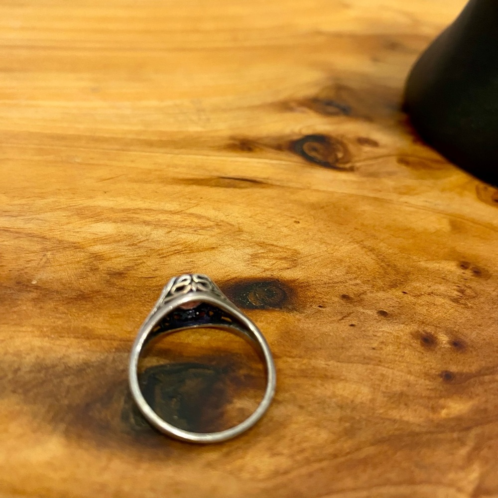 Genuine Vintage Sterling Silver Ring Amethyst Gemstone signed - Picture 3 of 5